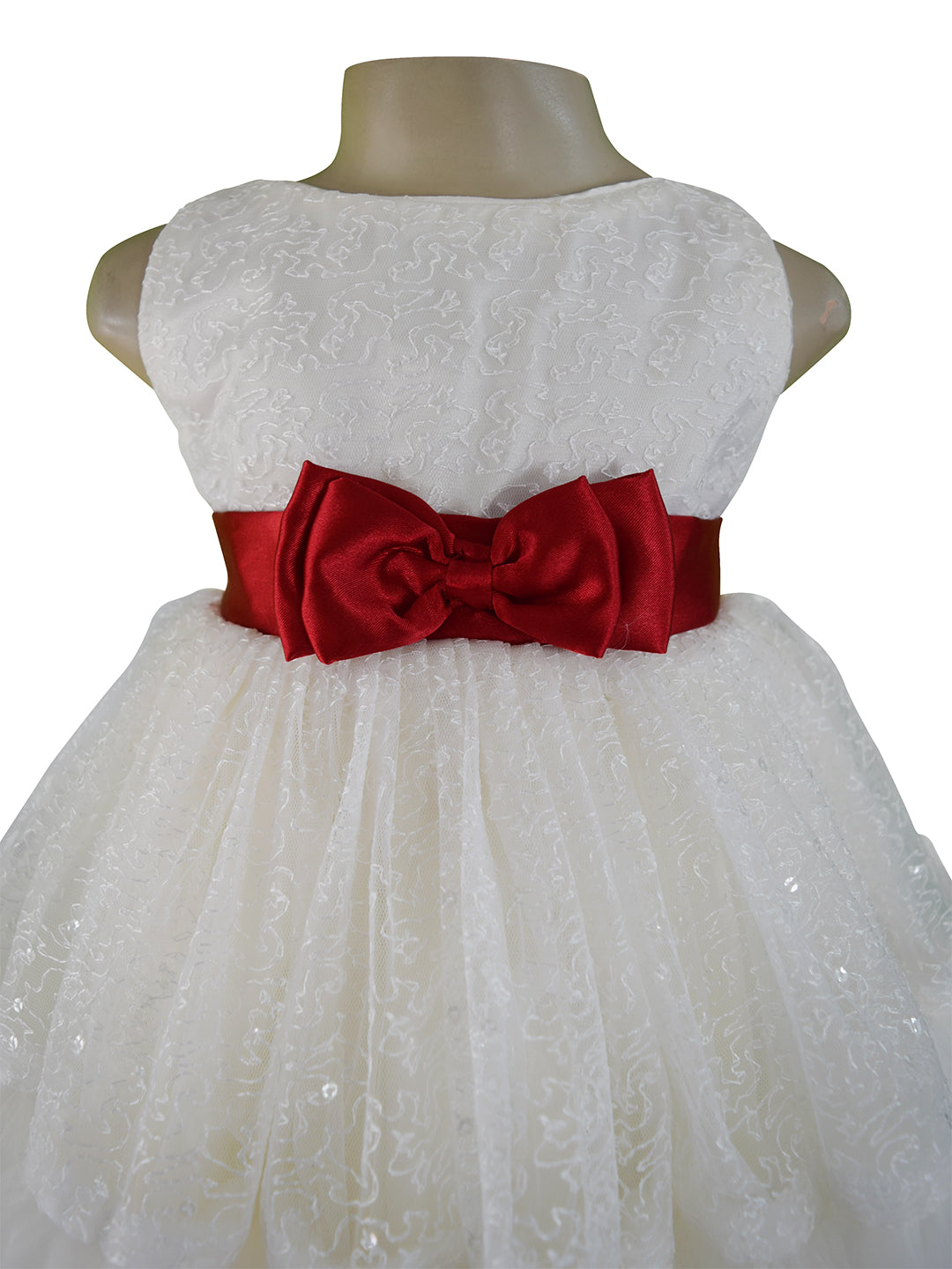 Faye Ivory Sequence Tiered Dress for Girls