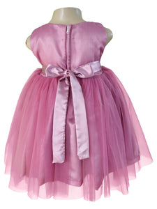 Mauve V Neck Baby Dress