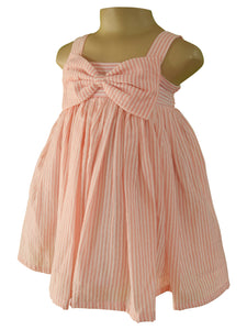 Faye Pink Stripe Bow Dress for Kids