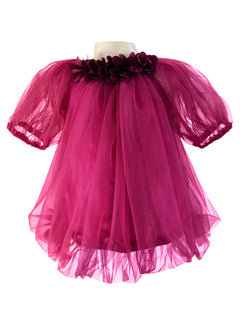 Baby Dress_Faye Wine Puff Ball Net Dress