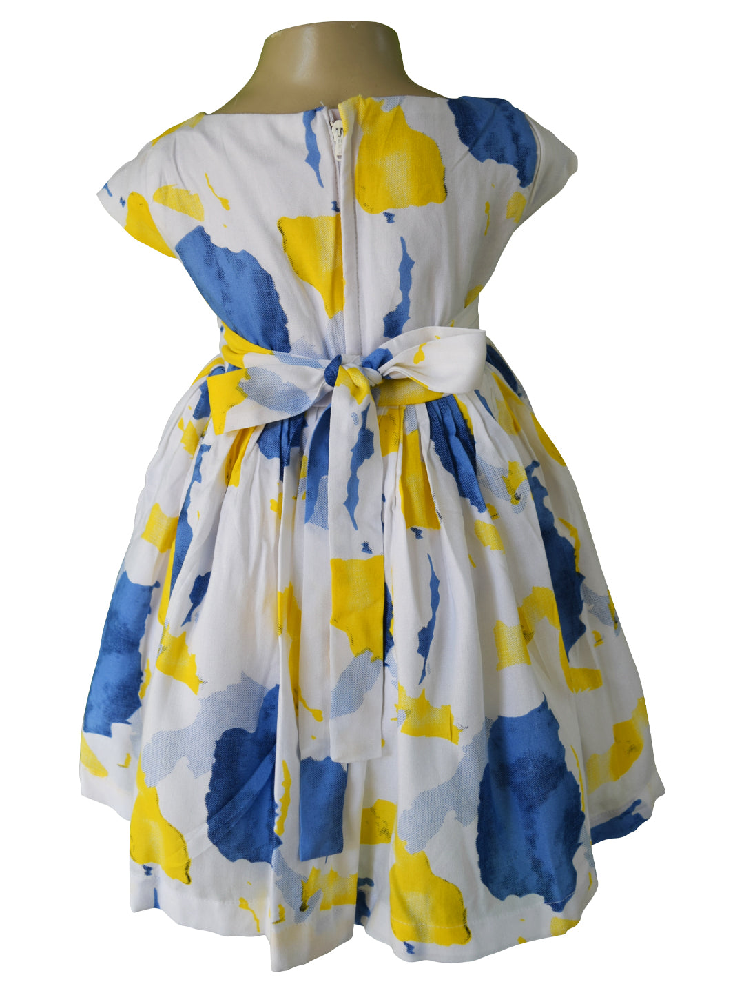 Yellow & Blue Capsleeve Dress