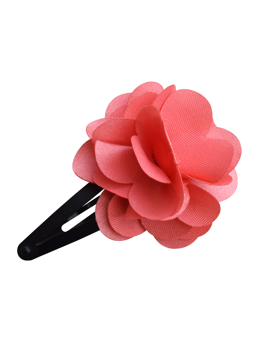 Coral Satin flower clip