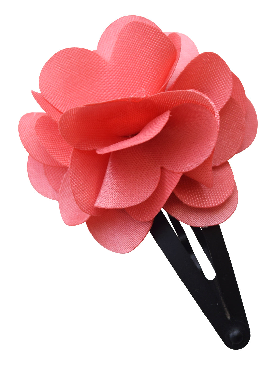 Coral Satin flower clip