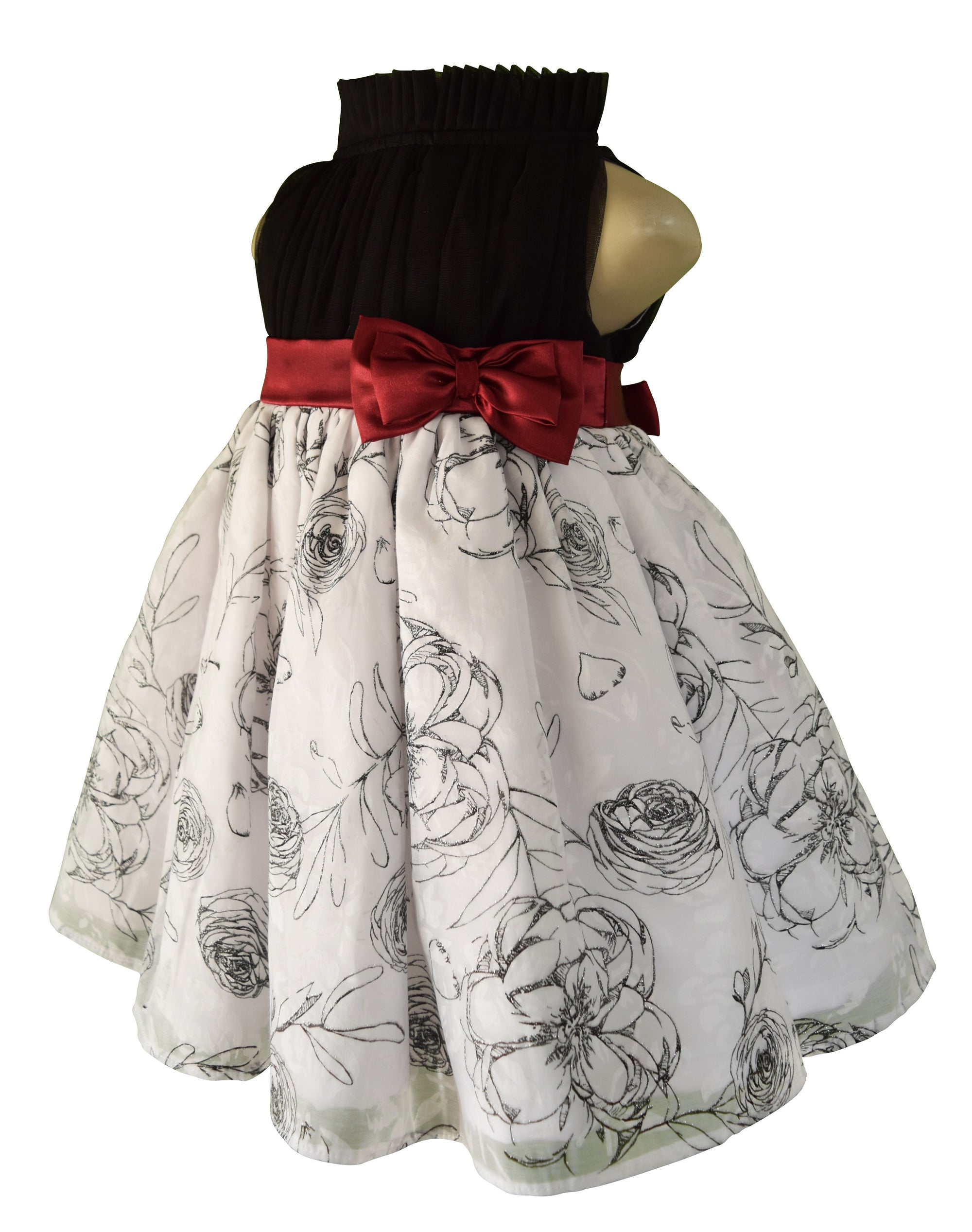 Baby Birthday Dress_Faye Black & White Floral Dress