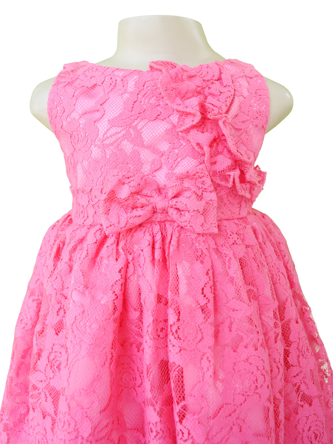 Faye Dark Pink Lace Dress for kids