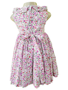 Faye Pink Cotton Floral Dress for Kids