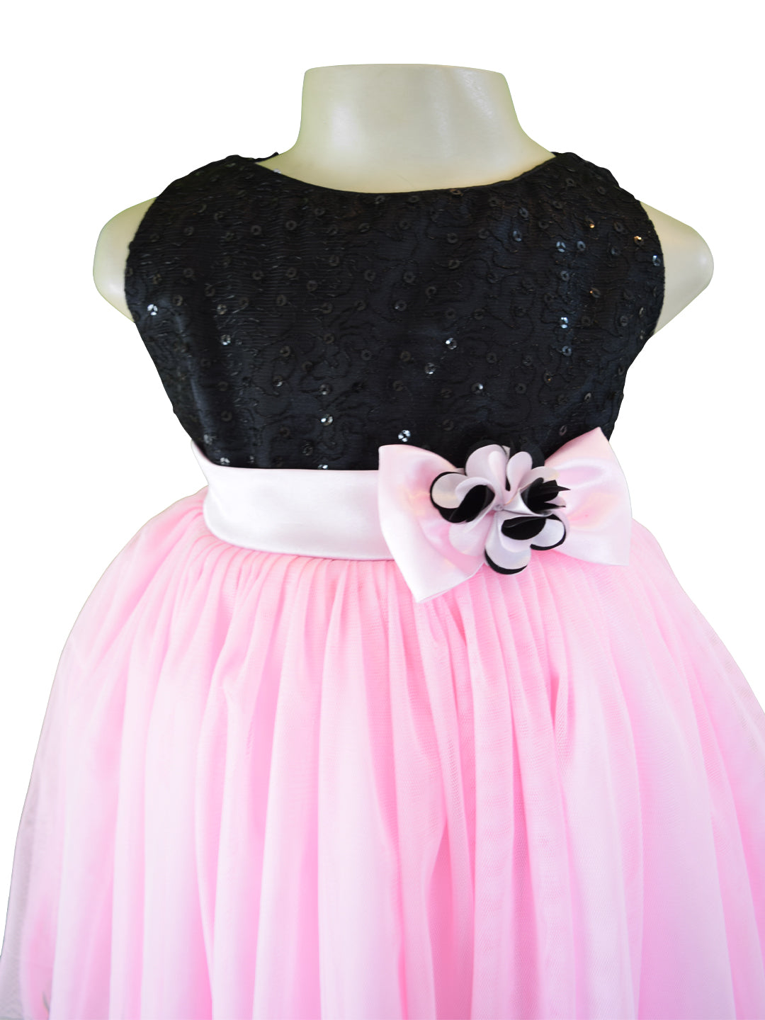 Baby Girl Dress_Faye Pink & Black Dress