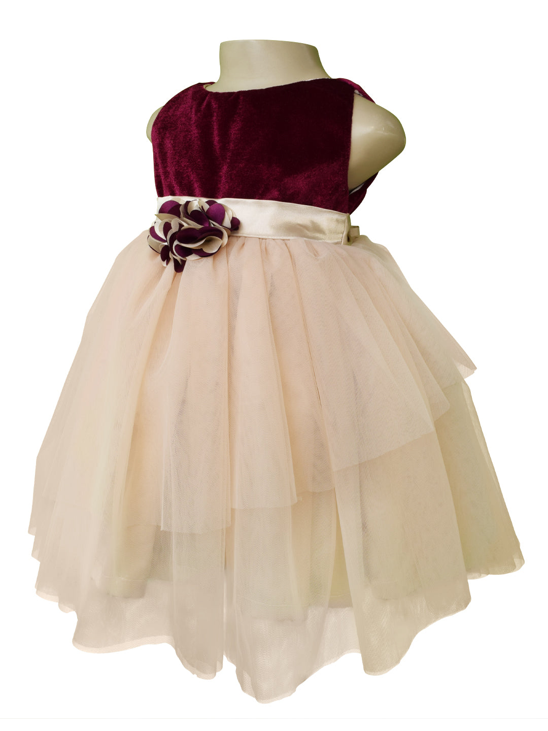 1st Birthday Dress_Faye Wine Velvet Dress