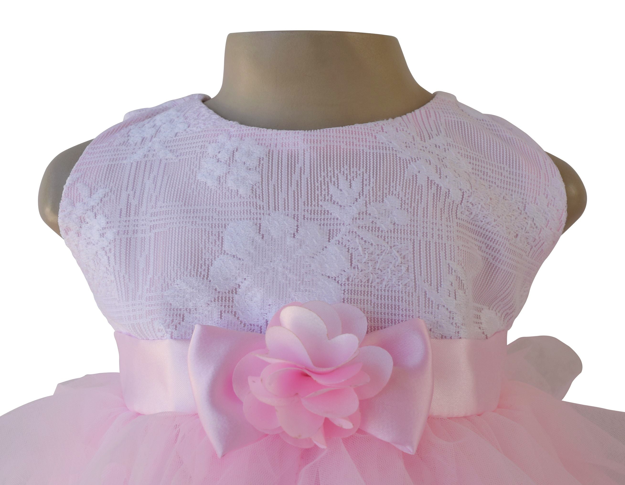 Faye Pink & White Waterfall Dress for baby girls
