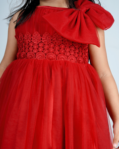 Faye Maroon Lace Boatneck Dress_Girls Dresses