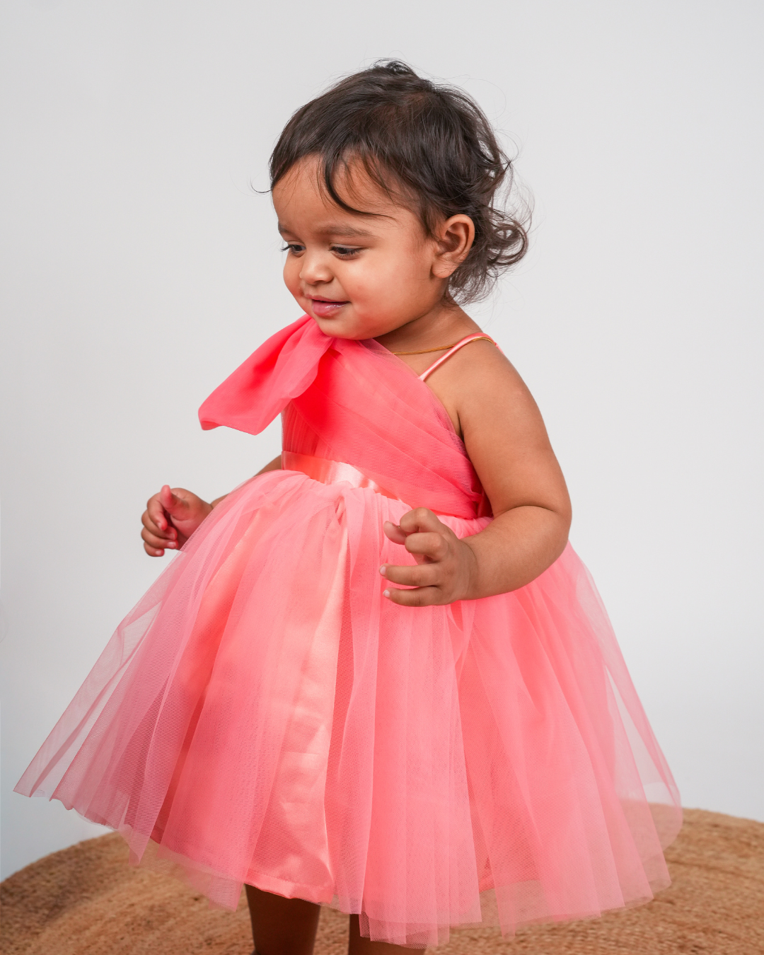 Faye Coral Bow Dress