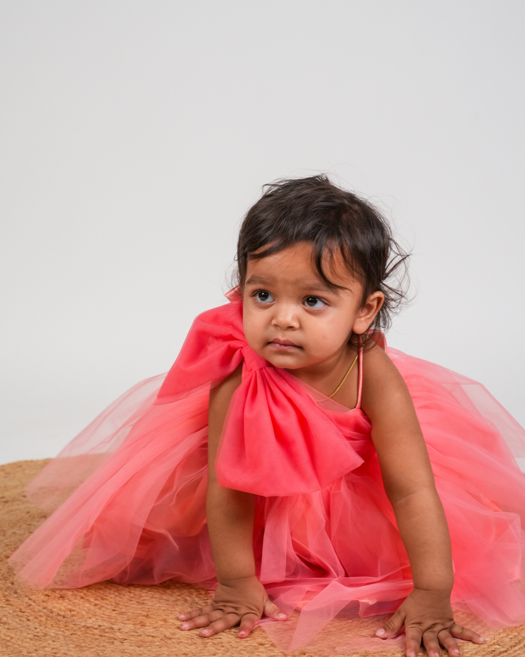 Faye Coral Bow Dress