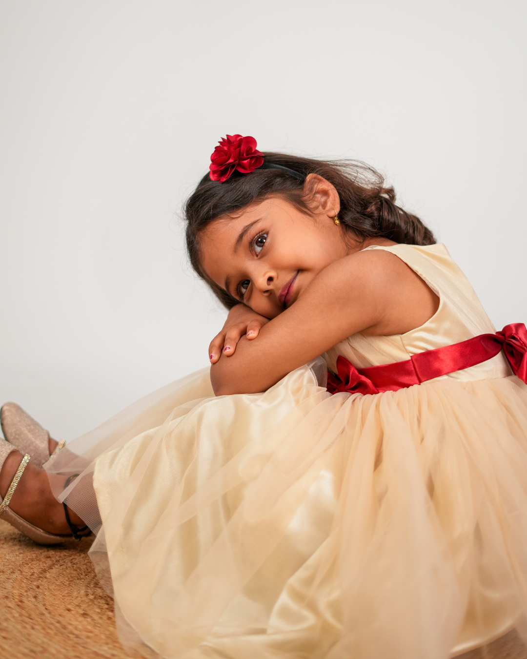 Faye Champagne V-Neck Dress