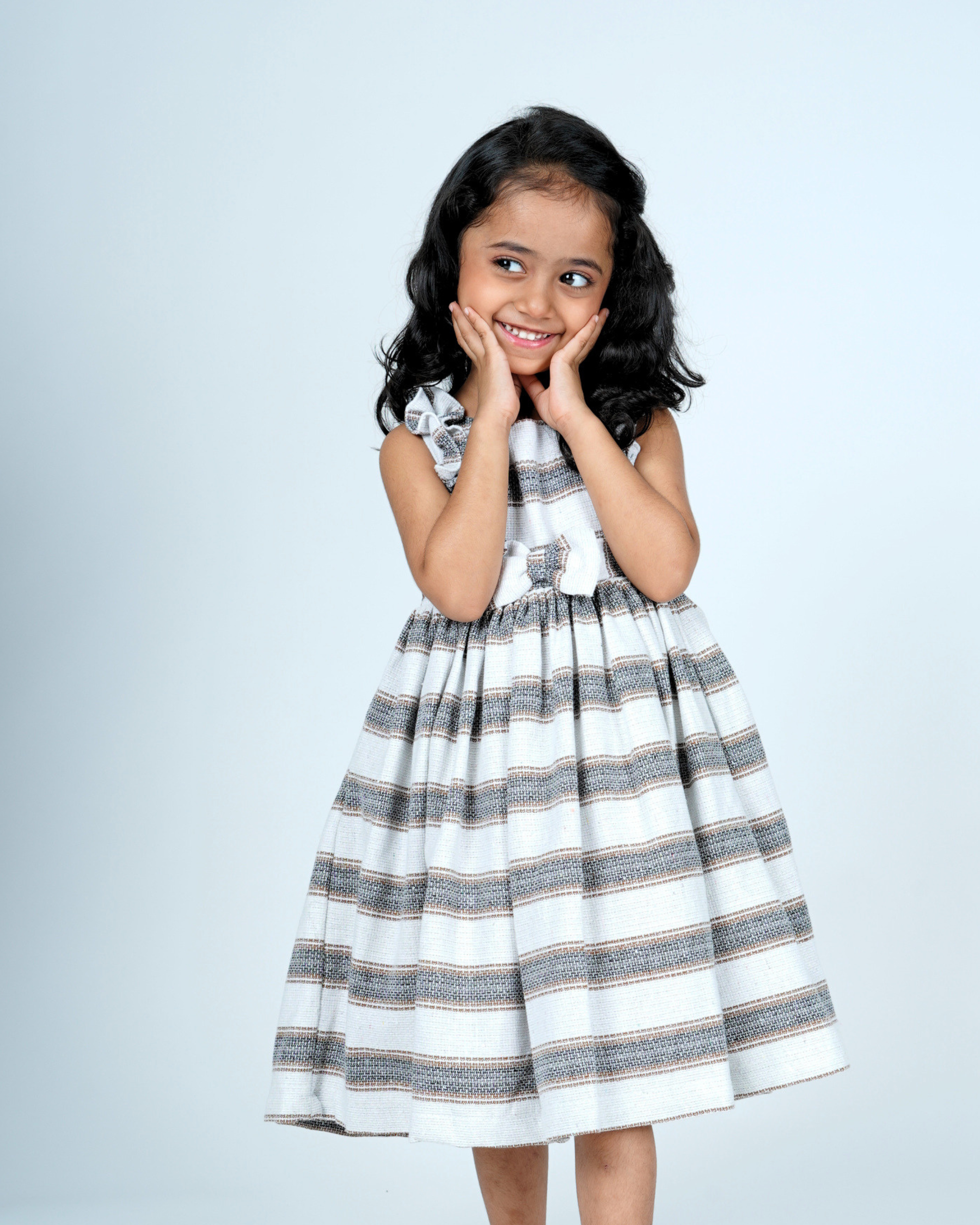 Faye Jute Striped Dress_Girls Casual Wear