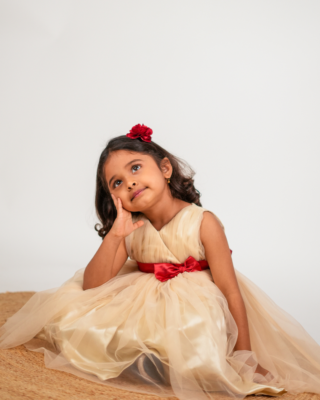 Faye Champagne V-Neck Dress