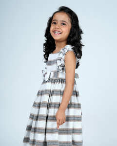 Faye Jute Striped Dress_Girls Casual Wear