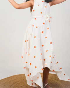 Faye Pumpkin Print Handkerchief Dress