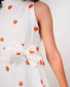Faye Pumpkin Print Handkerchief Dress