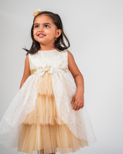 Champagne Lace Layered Dress | Party dress for little girls | Faye