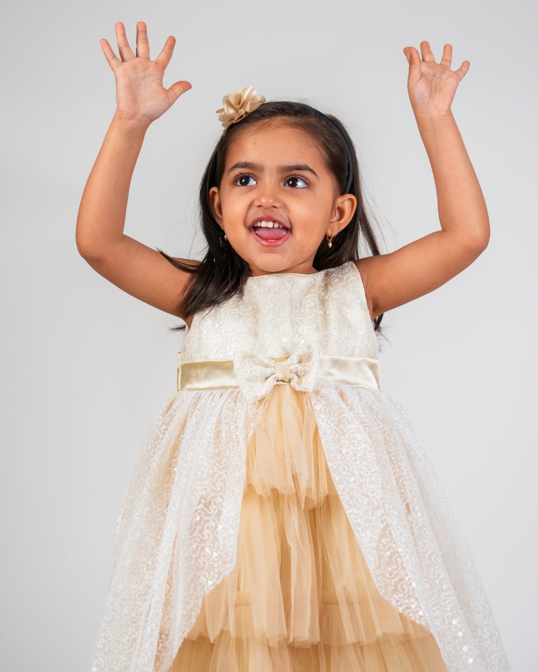 Champagne Lace Layered Dress | Party dress for little girls | Faye