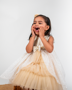 Champagne Lace Layered Dress | Party dress for little girls | Faye