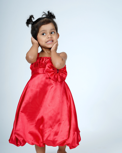 Faye Fuchsia Pink Satin Strappy Dress_Girls Evening Dress