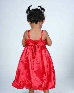 Faye Fuchsia Pink Satin Strappy Dress_Girls Evening Dress