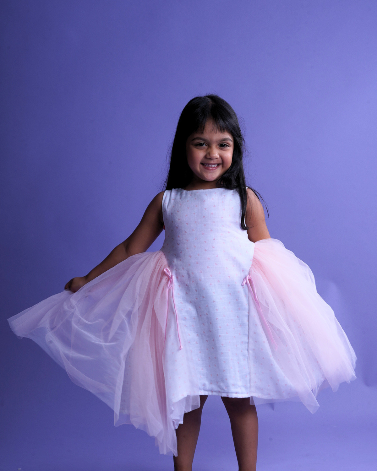 Faye Pink & White Angel semi formal dress for girls
