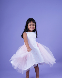 Faye Pink & White Angel semi formal dress for girls