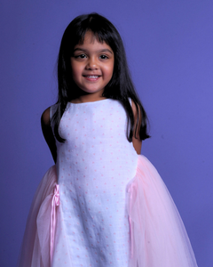 Faye Pink & White Angel semi formal dress for girls