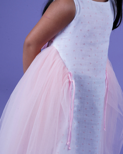 Faye Pink & White Angel semi formal dress for girls