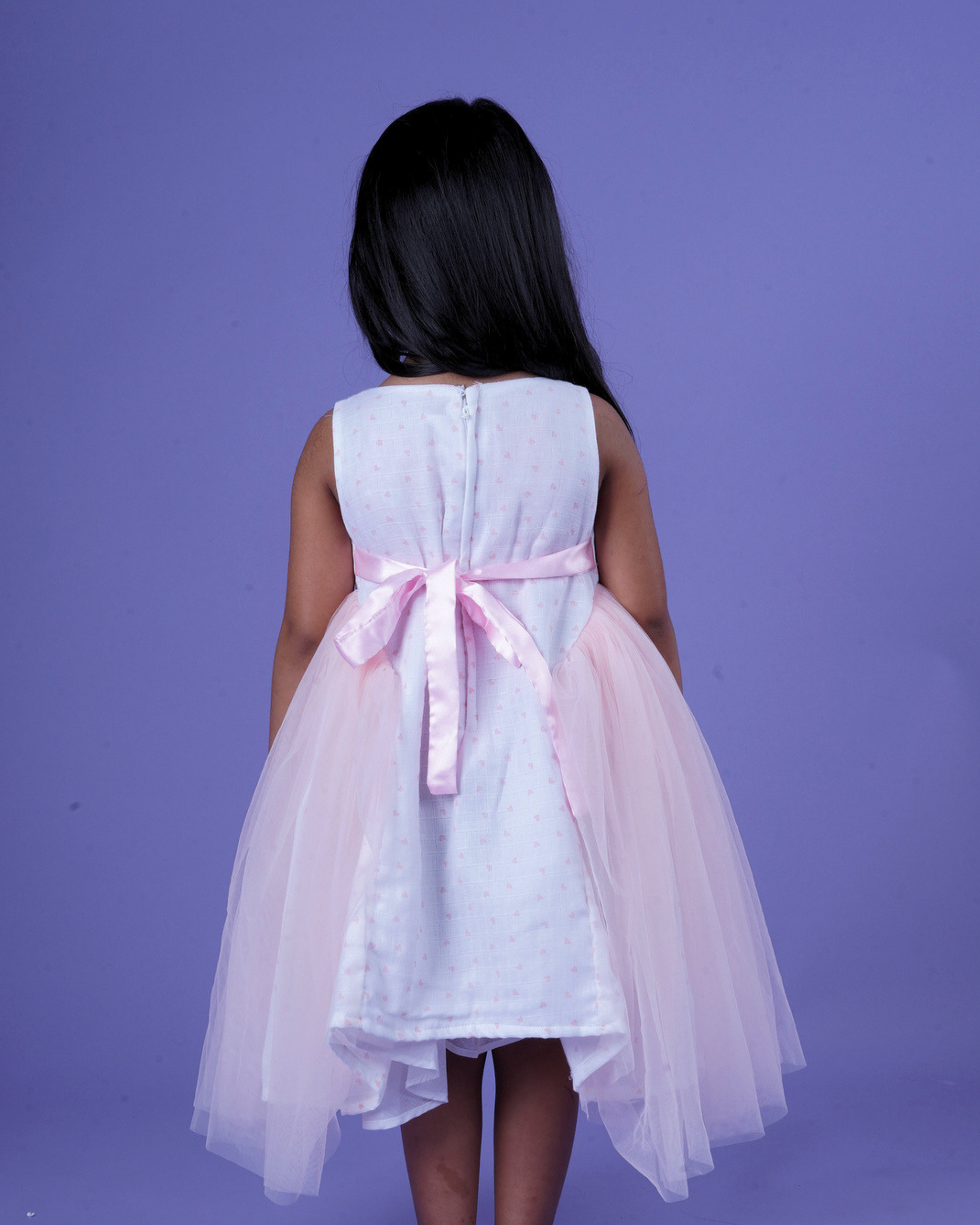 Faye Pink & White Angel semi formal dress for girls