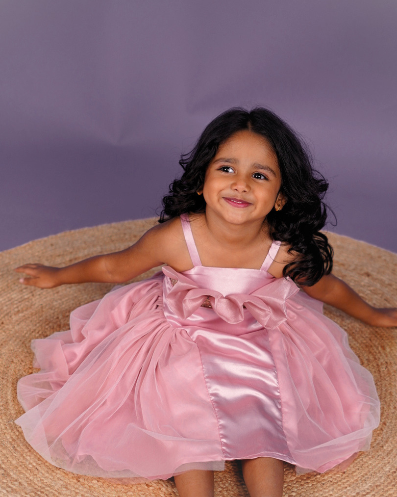 Faye Pink Tissue & Net Ceremonial Dress for little girls, kids party dresses online