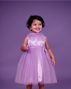 Faye Lavender Net Cowl Neck Dress, party dresses for little girls, online