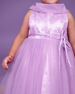 Faye Lavender Net Cowl Neck Dress, party dresses for little girls, online