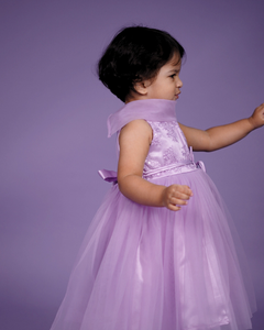 Faye Lavender Net Cowl Neck Dress, party dresses for little girls, online