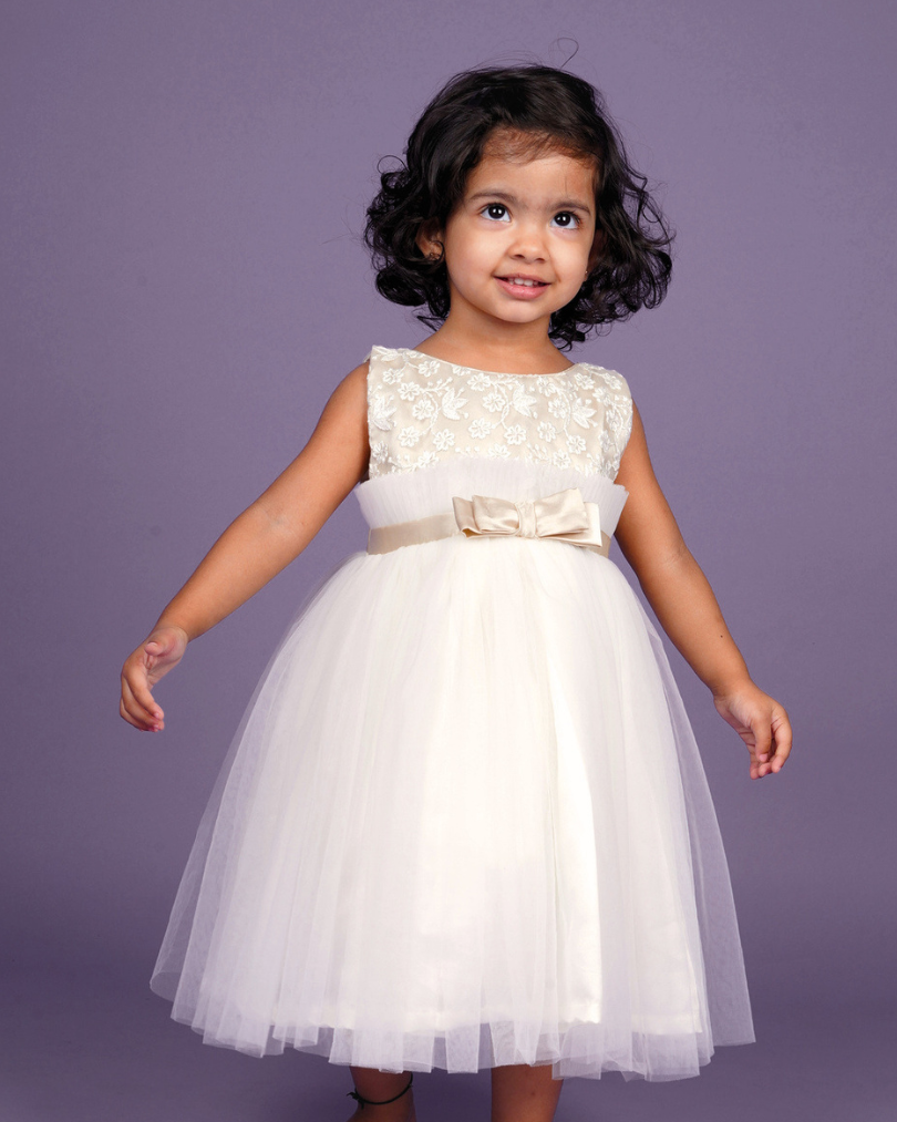 Faye Champagne & Ivory Frill Dress, party dresses for little girls, shop online 