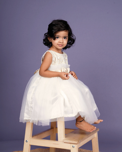Faye Champagne & Ivory Frill Dress, party dresses for little girls, shop online 