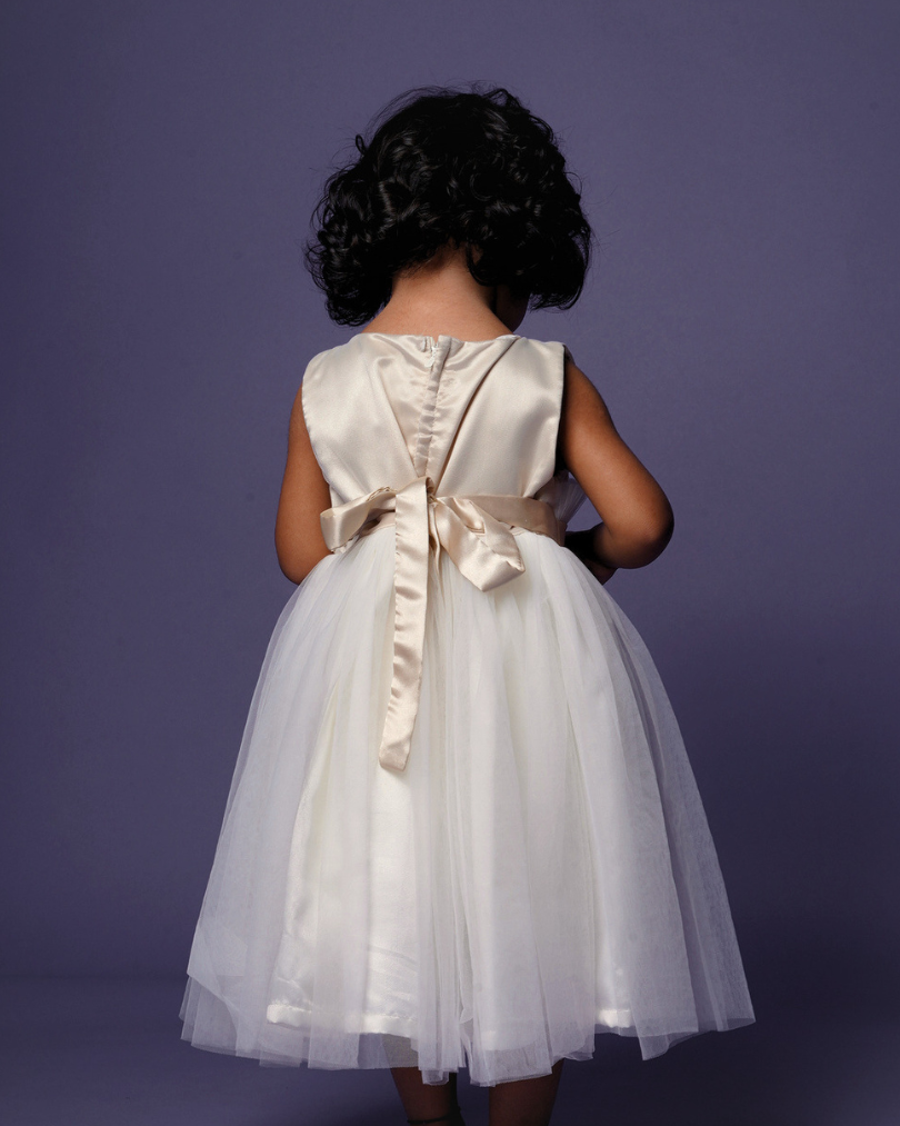 Faye Champagne & Ivory Frill Dress, party dresses for little girls, shop online 