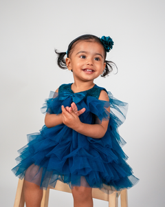 Faye Teal Green Lace Tiered Dress | Party Dresses for little girls 
