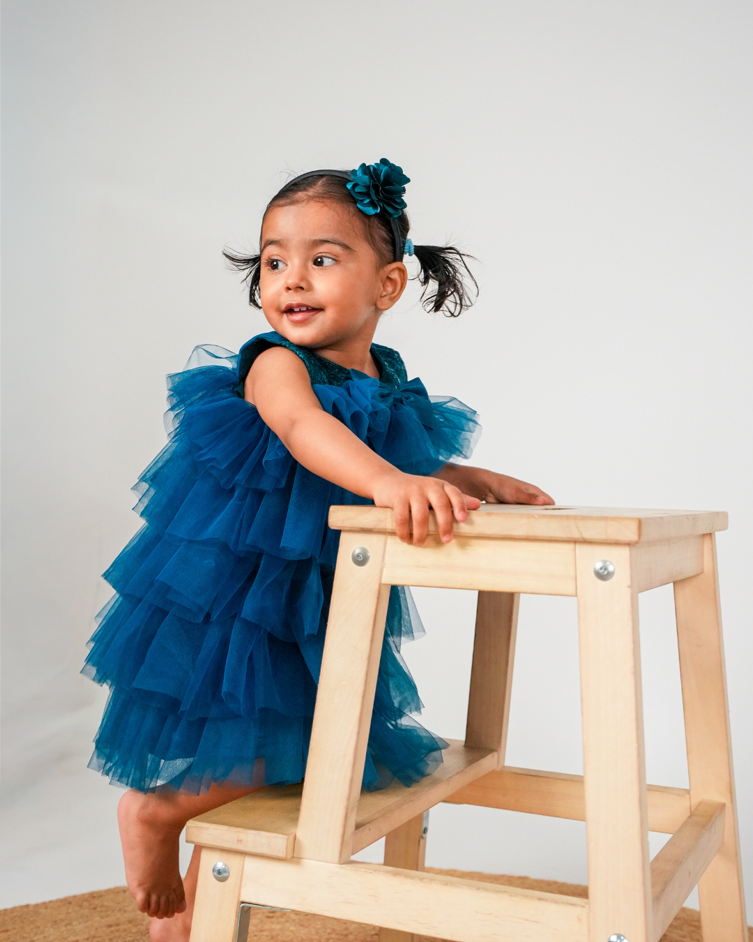 Faye Teal Green Lace Tiered Dress | Party Dresses for little girls 