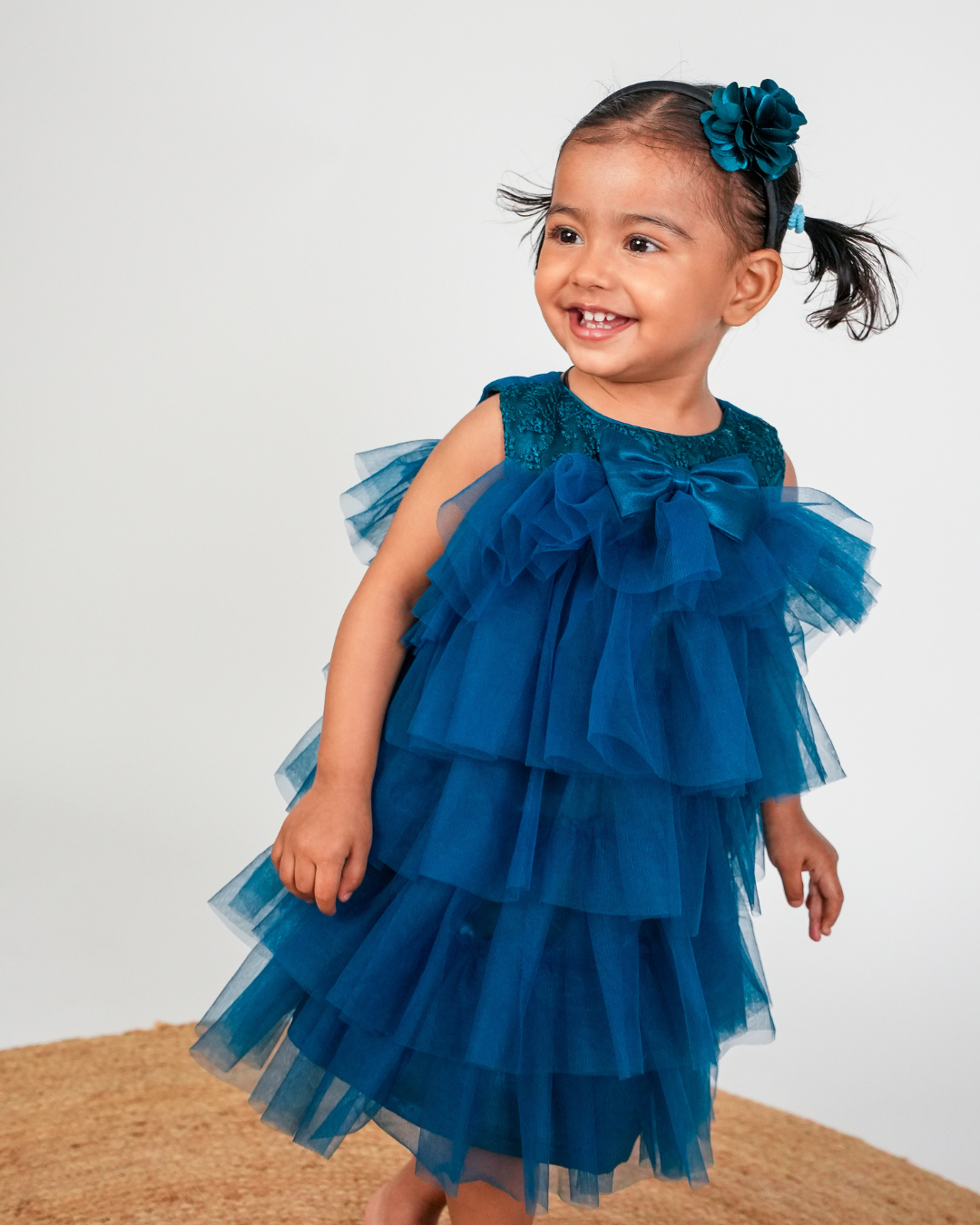 Faye Teal Green Lace Tiered Dress | Party Dresses for little girls 