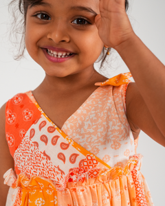 Faye Orange Bouquet Dress | Casual summer dresses for little girls 