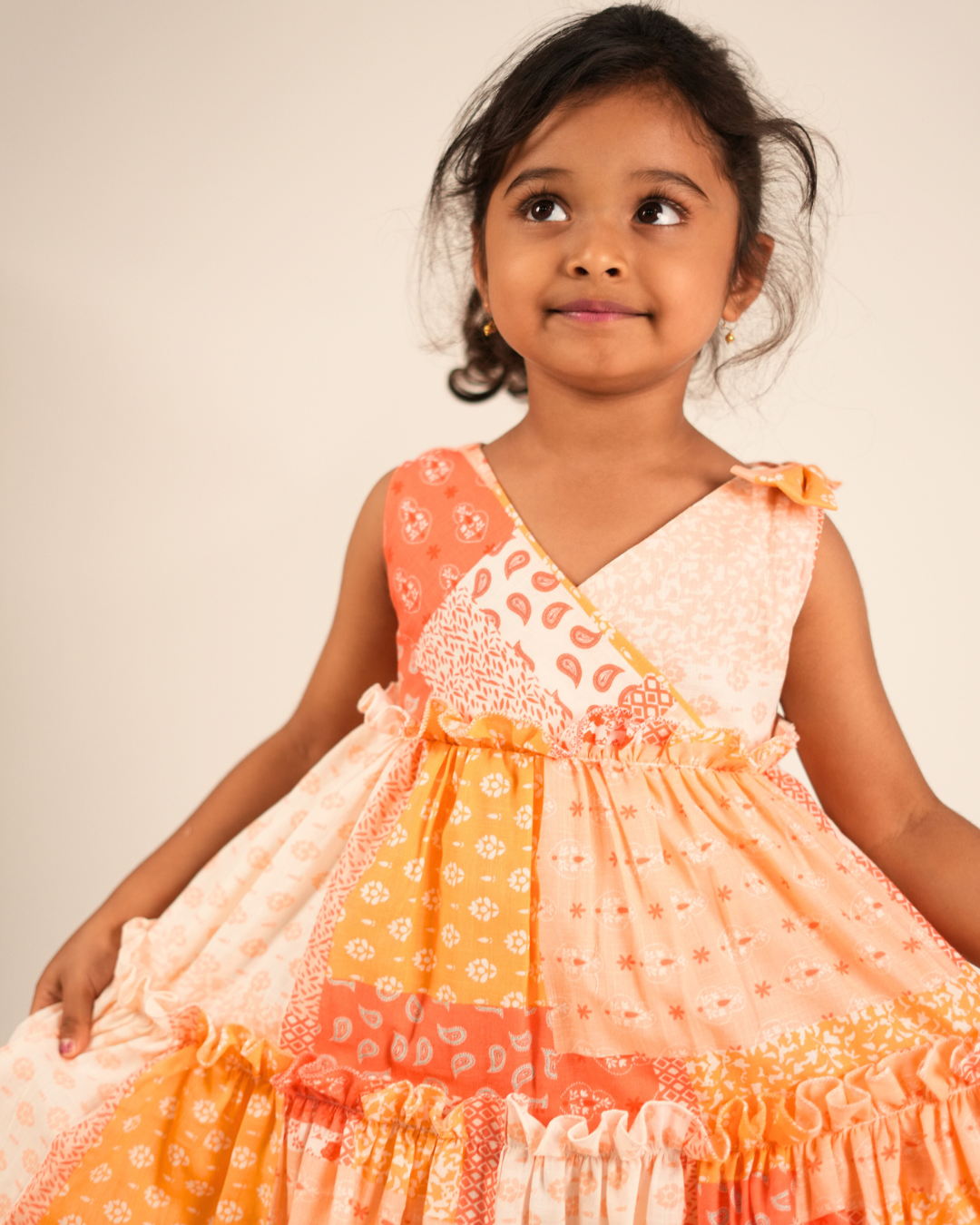 Faye Orange Bouquet Dress | Casual summer dresses for little girls 
