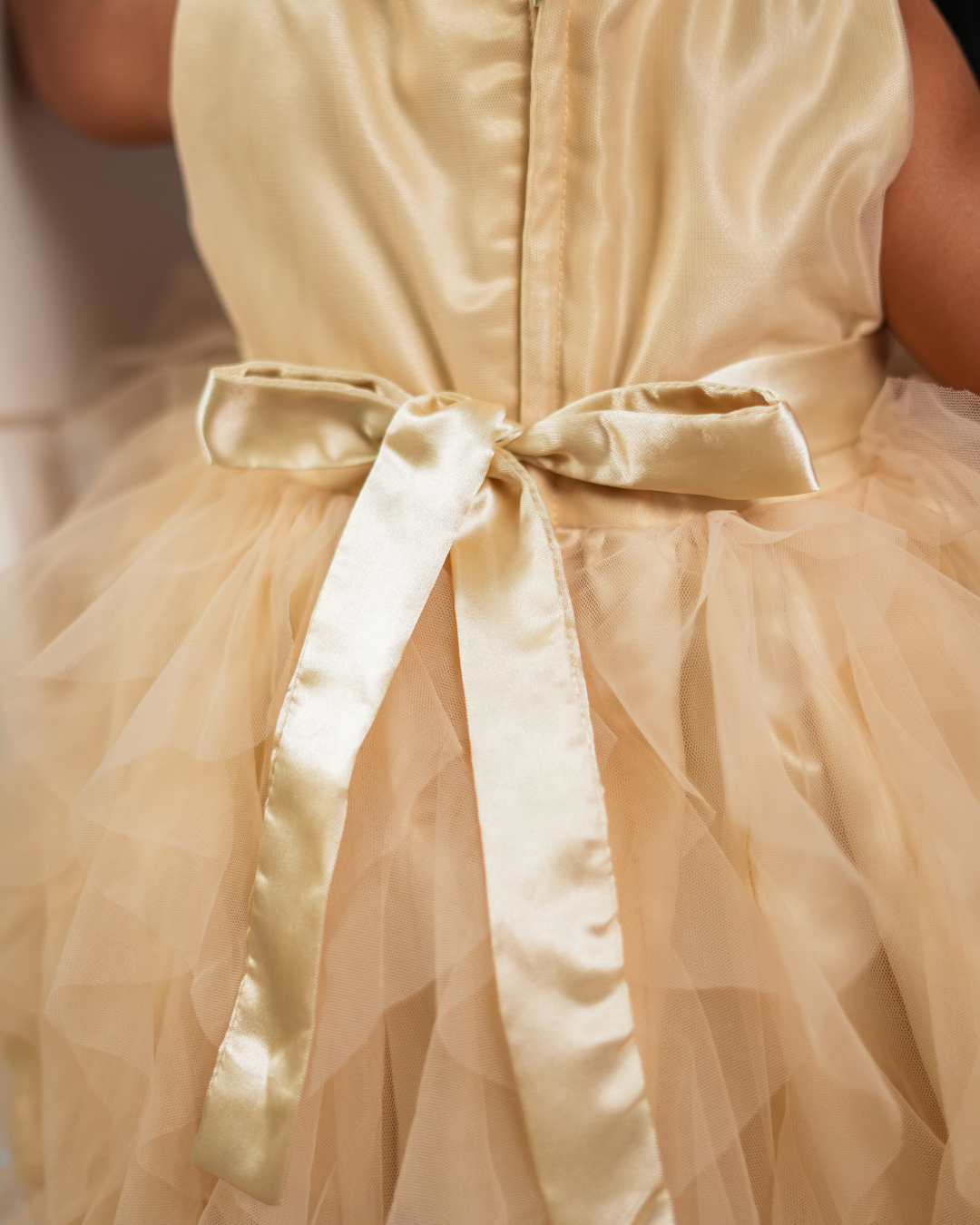 Faye Champagne Waterfall Dress | Party Dresses for little girls | India