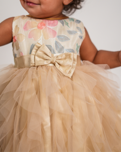 Faye Champagne Waterfall Dress | Party Dresses for little girls | India