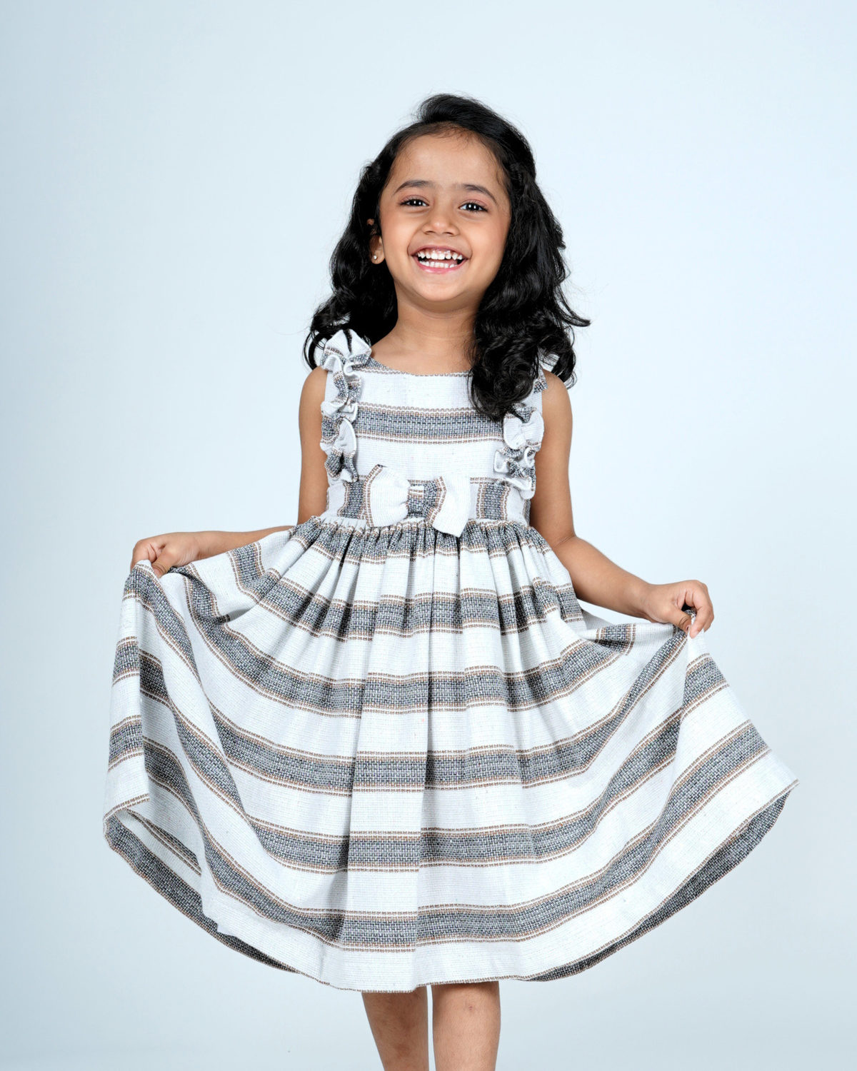 Faye Jute Striped Dress_Girls Casual Wear