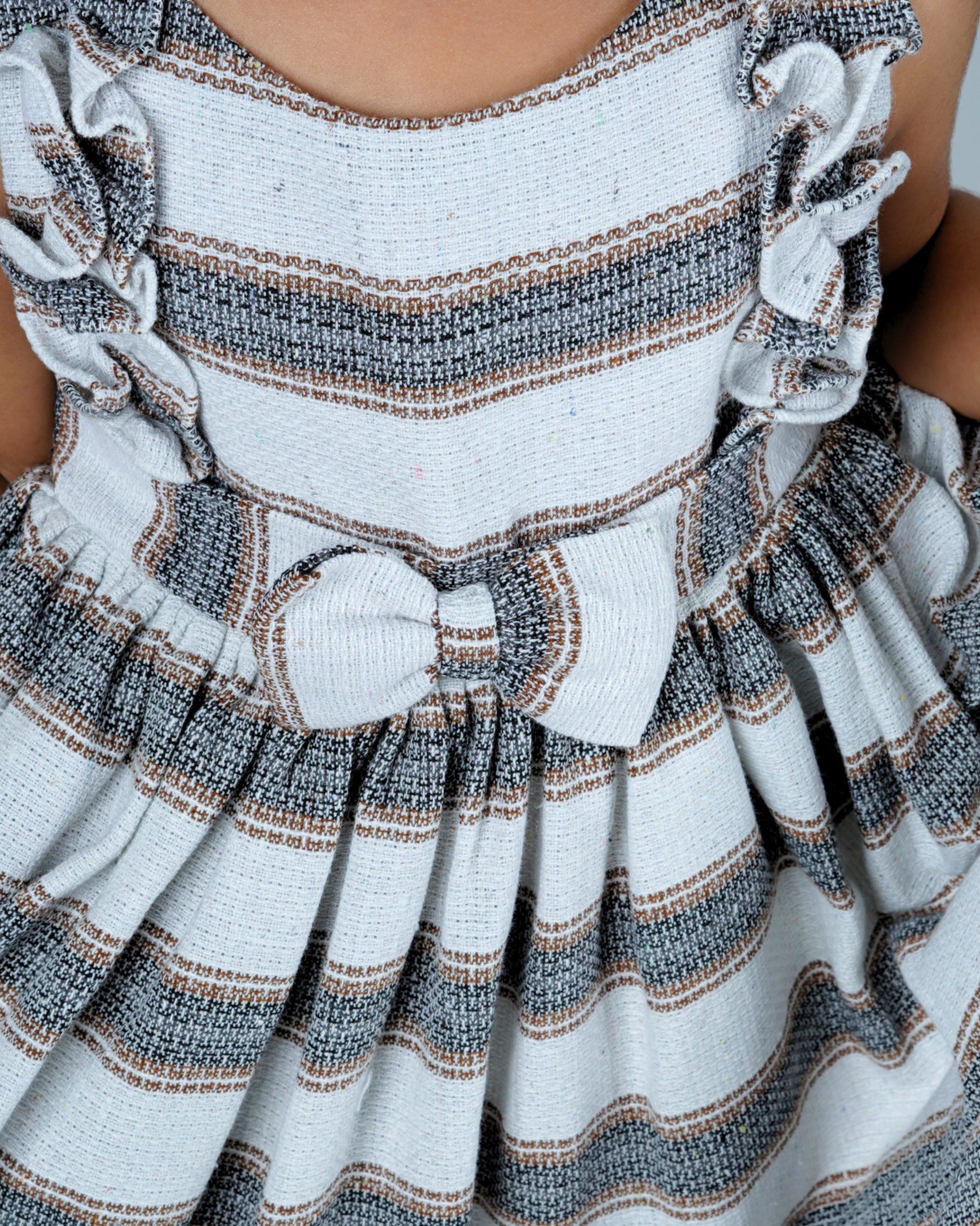 Faye Jute Striped Dress_Girls Casual Wear