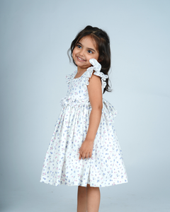 Faye Blue & Pink Print Frill Dress_Girls Casual Dresses