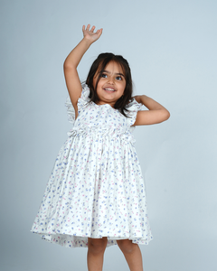 Faye Blue & Pink Print Frill Dress_Girls Casual Dresses